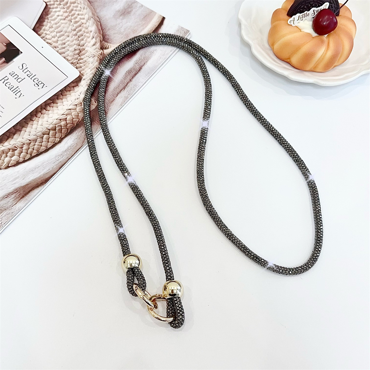 그레이-골드 비즈 [6mm 크로스바디]