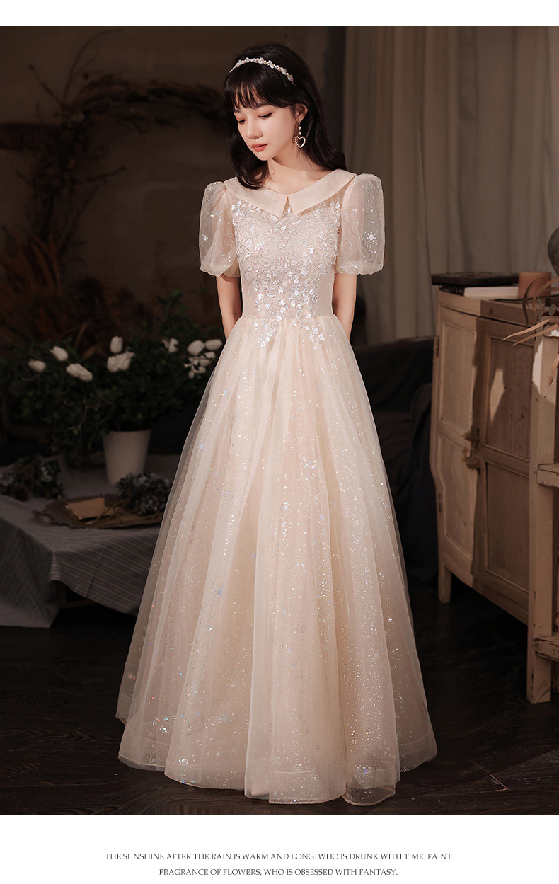 Women's Clothing Elegant Evening Gown For Women Style Student Vocal Performance Dress Temperamental Host Dress_ecoleips.com