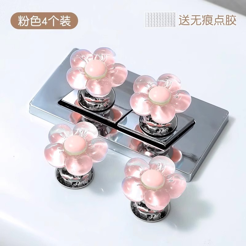 花トイレボタンマニキュア専用浴室水タンクスイッチボタンユニバーサルかわいいプレス蓋トイレ|undefined
