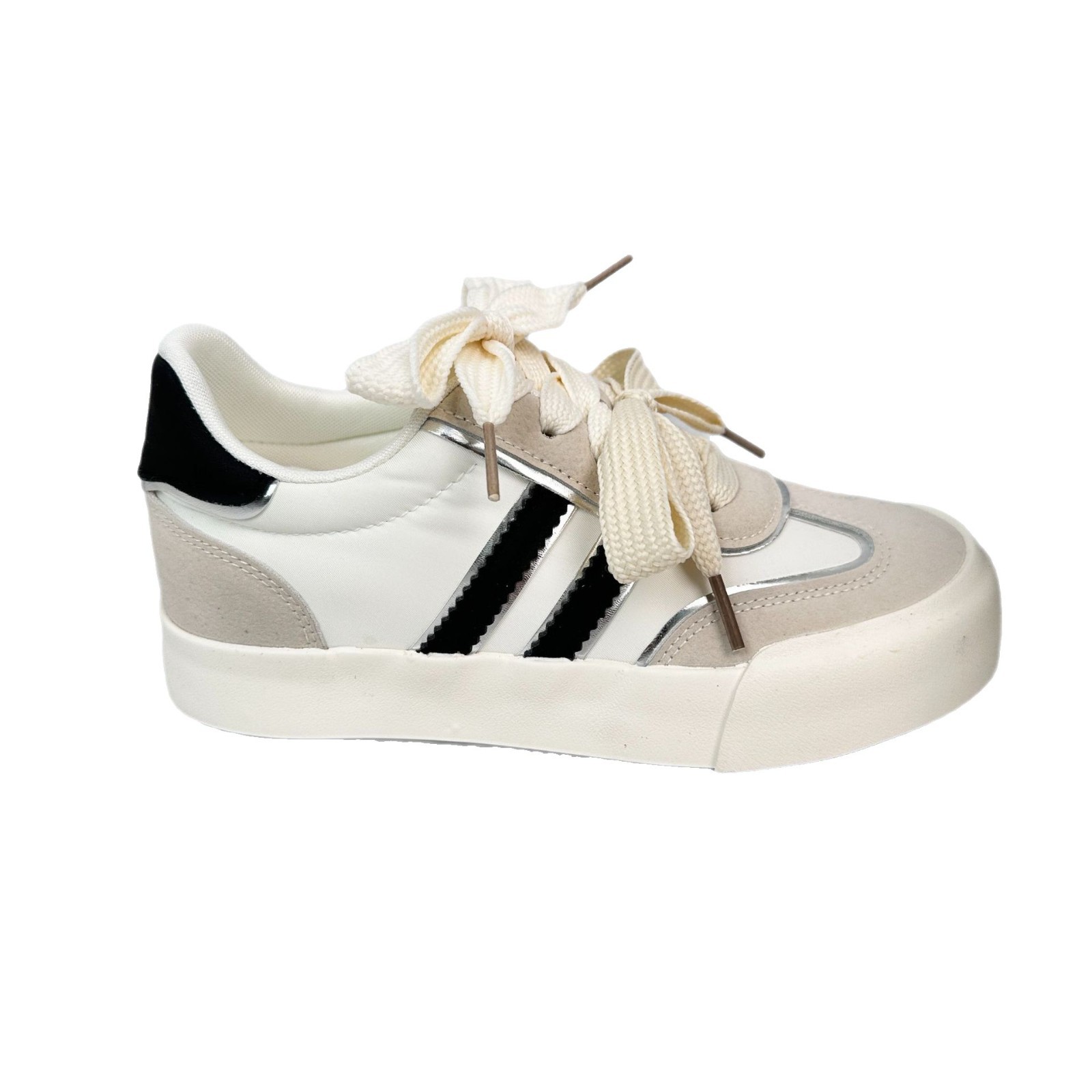 6642 estilo coreano estilo caliente zapatos de entrenamiento alemán nuevos zapatos de mujer 2025 primavera y otoño zapatos de punta redonda de todo fósforo plantillas de látex zapatos blancos