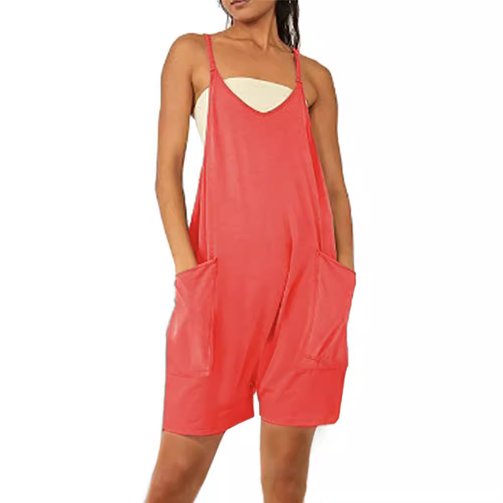 2023 ropa de mujer europea y americana eBay Amazon estación independiente popular cremallera bolsillo suspender pantalones mono suspender Pantalones image 4