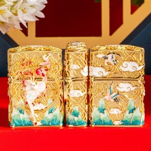 zippo之宝打火机官方正品男士一鹿相贺夜光煤油防风生日礼物