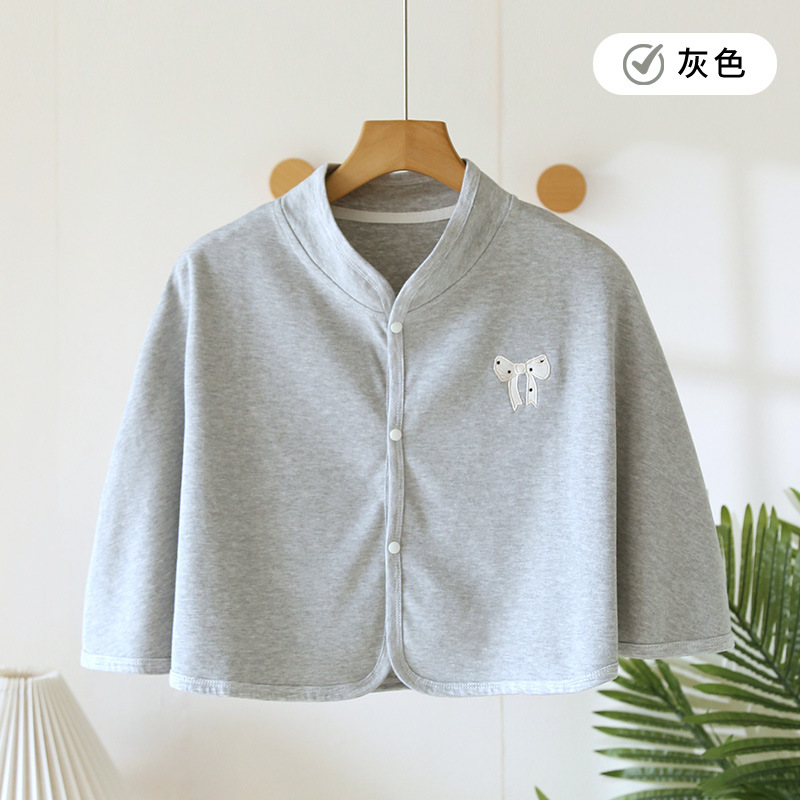 [thin cotton shawl] gray bow / One size fits all ( 45-80kg )