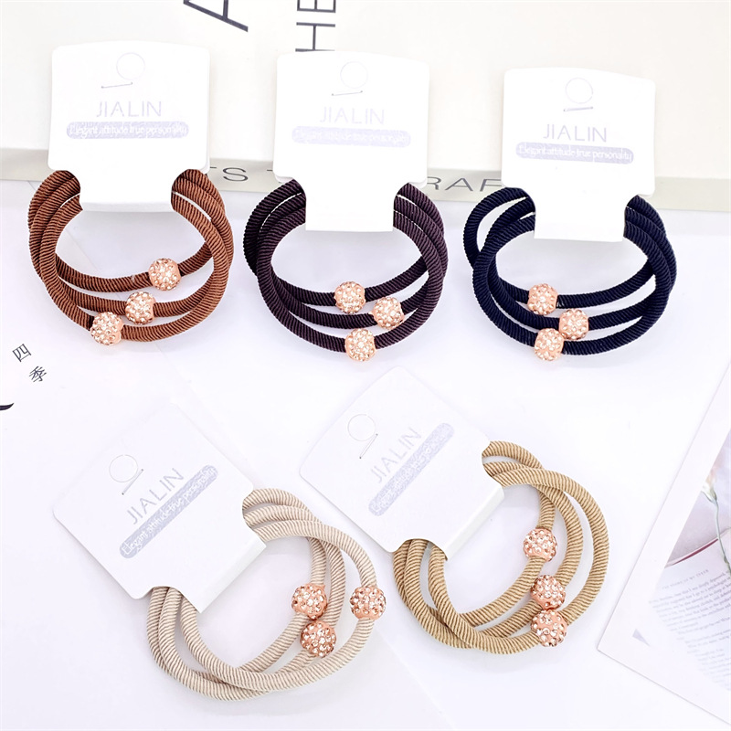Estilo coreano simple accesorios para el cabello cuerda de pelo de encaje básico exquisita cuerda de pelo plano banda de goma 2 yuanes tienda de banda de pelo para las mujeres