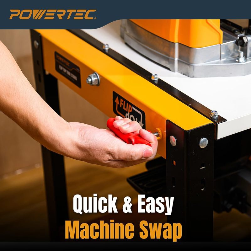 POWERTEC 翻盖工具支架 带脚轮 \u2013 移动工作台容量为 300 磅,|undefined