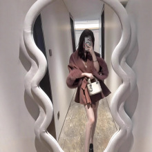 气质双面呢斗篷狐狸毛全羊毛大衣女冬季中长款毛呢外套