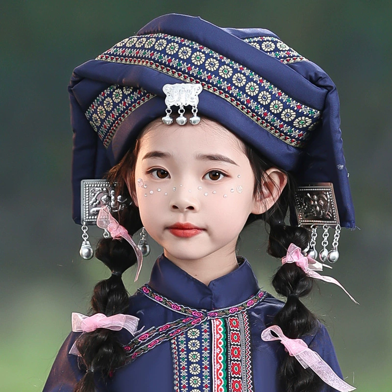 Гуансийский мартовский головной убор San Zhuang, этническая одежда, головной убор для мальчиков и девочек, мяо яо туцзя шляпы