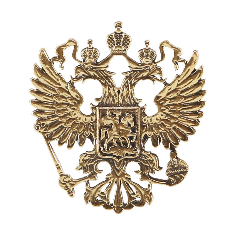 Double-headed Eagle Brooch For Men, Ancient Style Crown Lapel Pin_voghion.com
