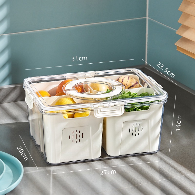 Caja organizadora mágica para almacenamiento, almacenamiento sellado para refrigerador, caja de plástico transparente de calidad alimentaria para el hogar, específica para cocina. image 12
