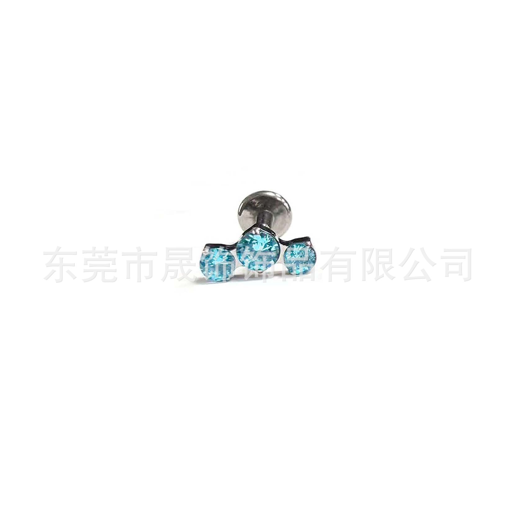 F-136 Titanium Alloy 三连 Diamond Ear Stud Studded 5A Cubic Zirconia Helix Cartilage Stud G23 Implant Grade Titanium Labret Stud 人体 Piercing Jewelry