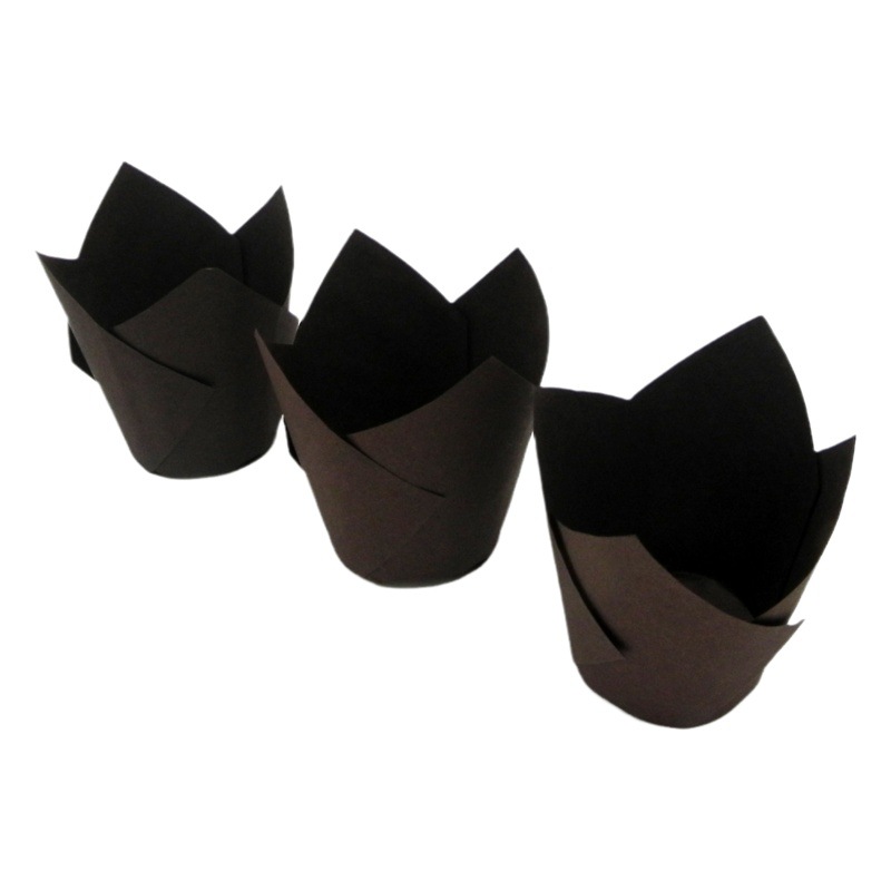 Tulip cake paper cups all kinds of food grade oil-proof paper holder high temperature resistant paper cups multi-color flame goblet paper holder wholesale