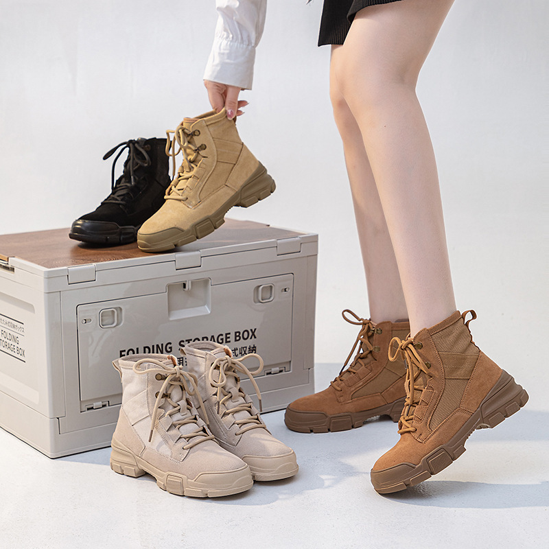 Couple Style Boots for Women 2025 Autum New Genuine Leather Workwear Desert Short Boots British Style Outdoor Hiking Boots for Men