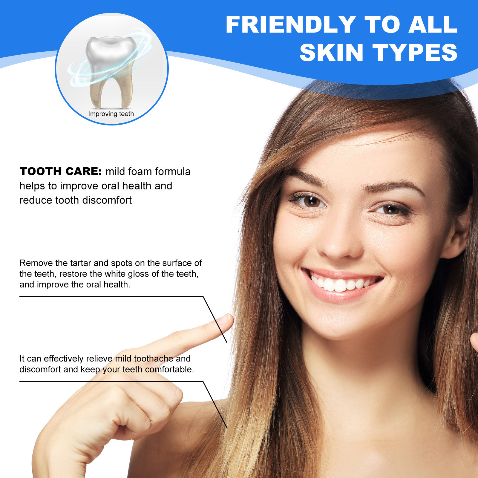 Brightening Whitening Mousse Tooth Cleansing for Yellow Dental Stains, Beautifying Teeth and Refreshing Breath_voghion.com