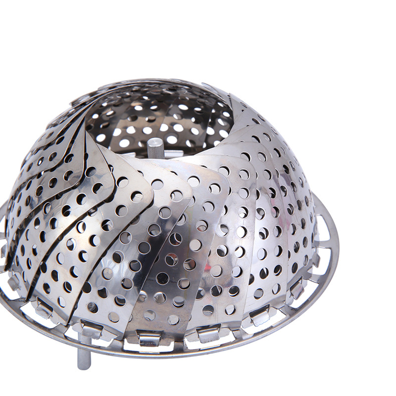 Vapor retráctil de acero inoxidable vaporizador plegable vaporizador loto pieza hogar vapor plato caliente al vapor relleno bollo almacenamiento cesta de frutas