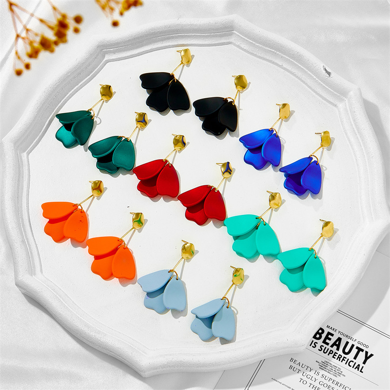 12g Weight Drop Earrings Classification 1 Pair Fashion Petal Alloy Plating Women's Drop Earrings
