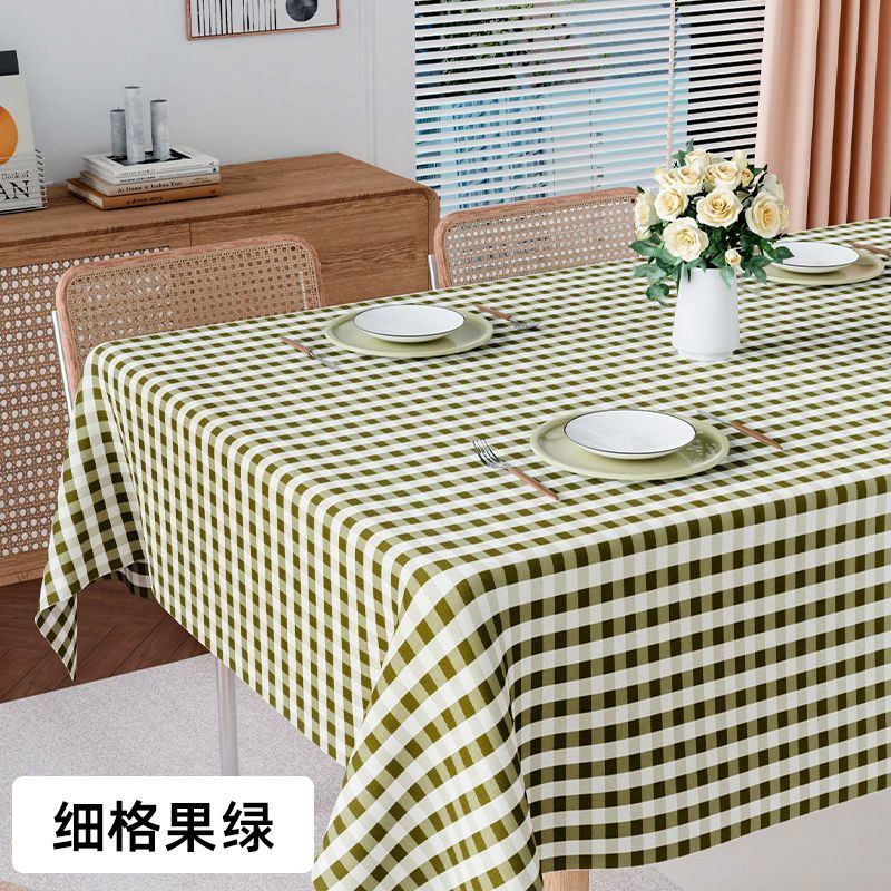 야외 사진 촬영, 캠핑 분위기의 식탁보, 미세한 격자 무늬, 과일 녹색 직선 가장자리