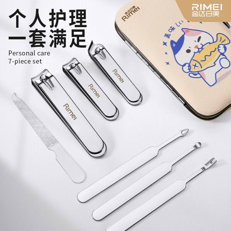 Pinzas inclinadas orejas cucharas Jinda Japón y los Estados Unidos cortadores de uñas pieles muertas en stock un solo conjunto de cortador de uñas empujando la ranura de uñas de dibujos animados pedicura image 4