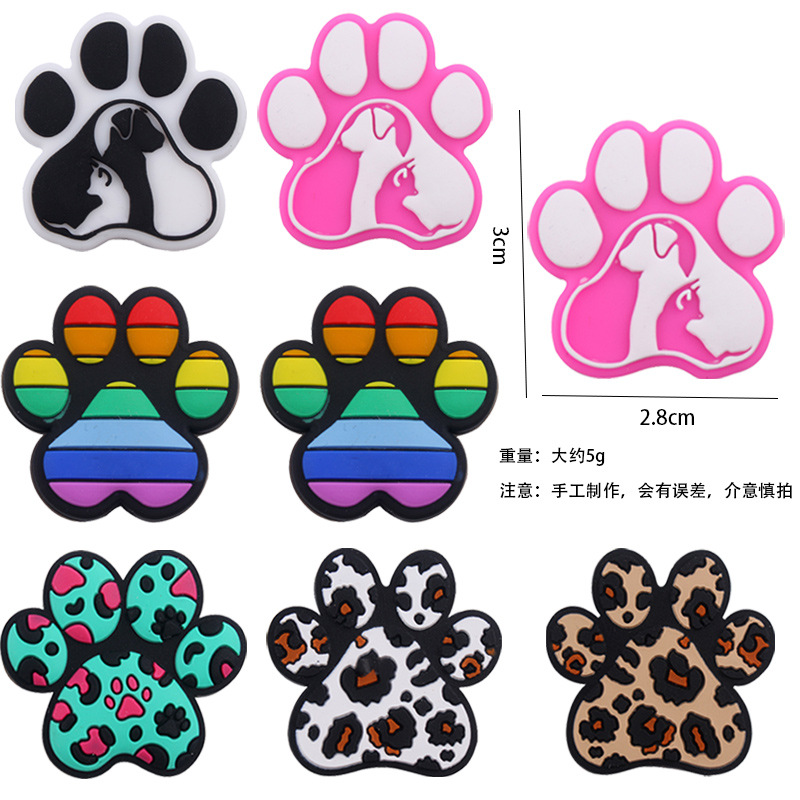Productos para bebés dibujos animados animales de leopardo garra de perro perlas de silicona bebés DIY tetina cadena de dientes molares accesorios de pulsera de goma