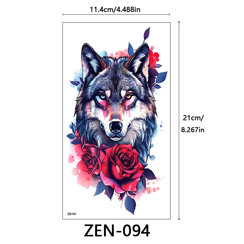 新品跨境 ZEN小全臂纹身贴半臂纹身贴动物花朵万圣节纹身贴tattoo|undefined