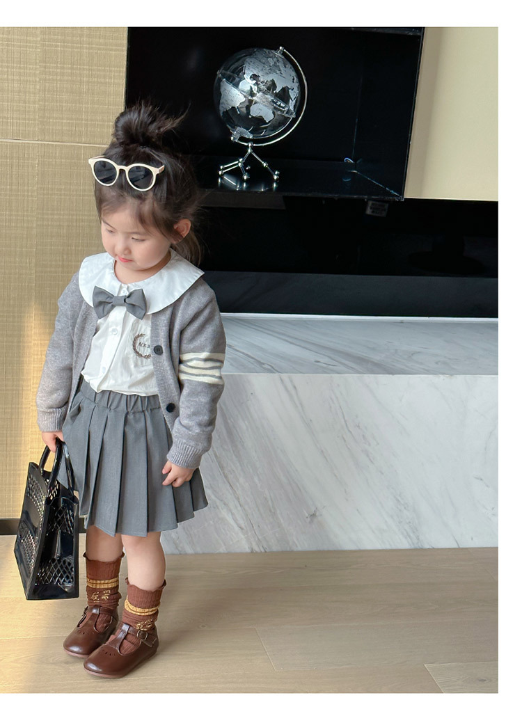 [Scontato] Cappotto lavorato a maglia, camicia, set di gonne, serie JK stile Academy per ragazze, cardigan per bambini in edizione coreana_voghion.com
