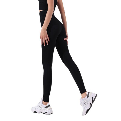 Airun's new professional yoga pants for women, high-waisted tight-fitting stretch nude V-shaped color matching slimming sports pants for women