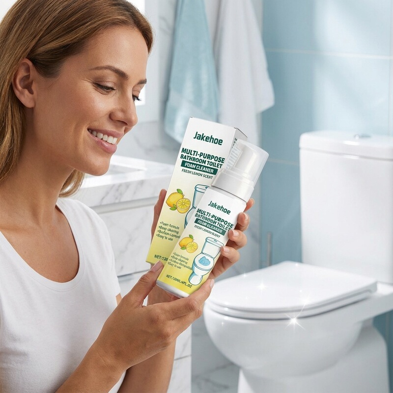 Jakehoe Multi-Purpose Bathroom Toilet Foam Cleaner Lemon-Scented Active Foam Deep Stain Removal