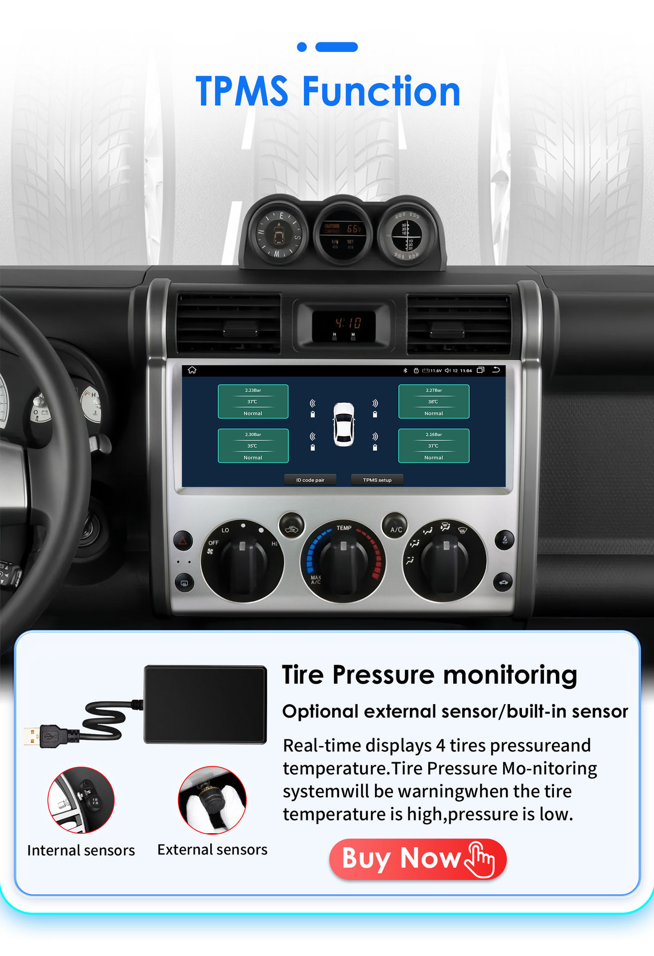 The cross-border model is suitable for 06-21 Toyota FJ Cruiser car MP5 Bluetooth navigation GPS all-in-one