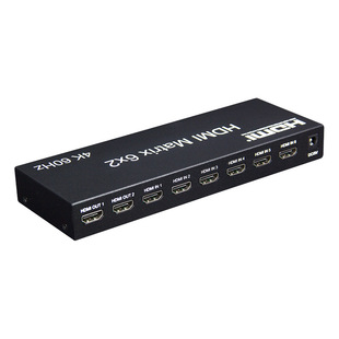 HDMI 2.0 version 6 in 2 out HD network matrix matrix 6*2 with dual audio 3.5mm with optical fiber 6*2