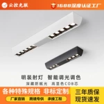 led明装射灯家用客厅无主灯极简吸顶式长条形格栅灯防眩斗胆灯