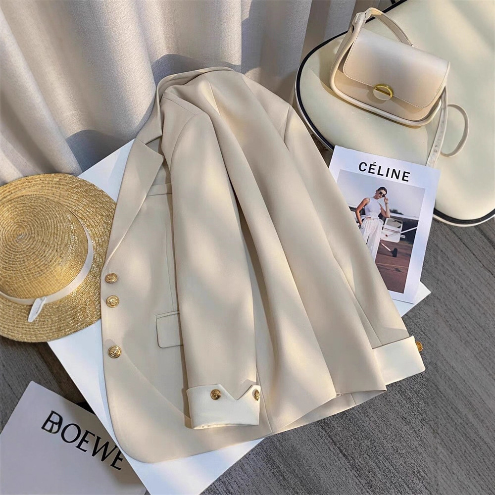 Off-White Blazer for Women 2026 New Spring and Autumn Korean Style Fashionable and Elegant Commuter Small Suit for Petite Women
