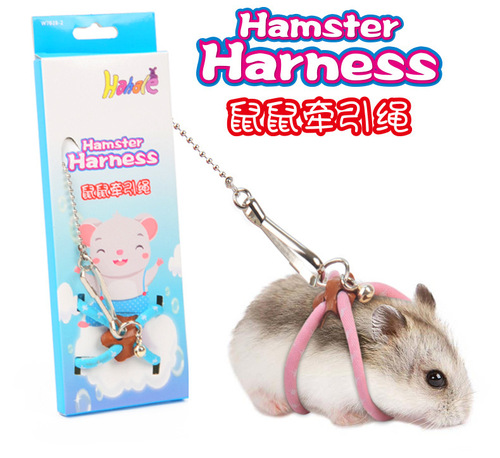 Round rope mouse traction rope hamster small pet goes out to ventilate, anti-bite traction rope, chest and back chain to prevent loss