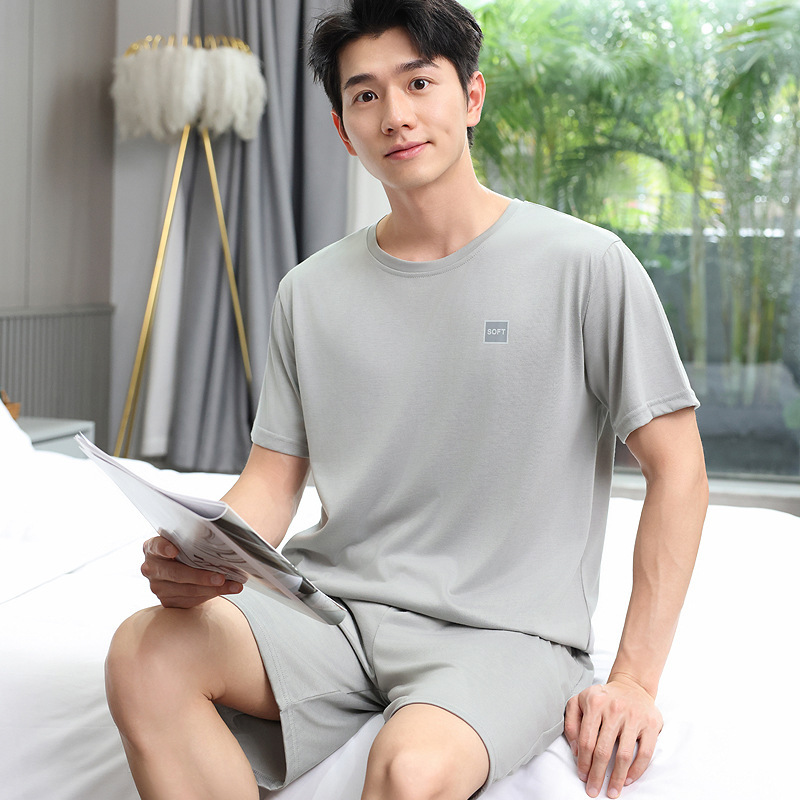 Pajamas Men's Summer Thin Cotton Short-Sleeved Shorts 2025 New Men's Casual Loose Can Be Worn Outside Home Clothes