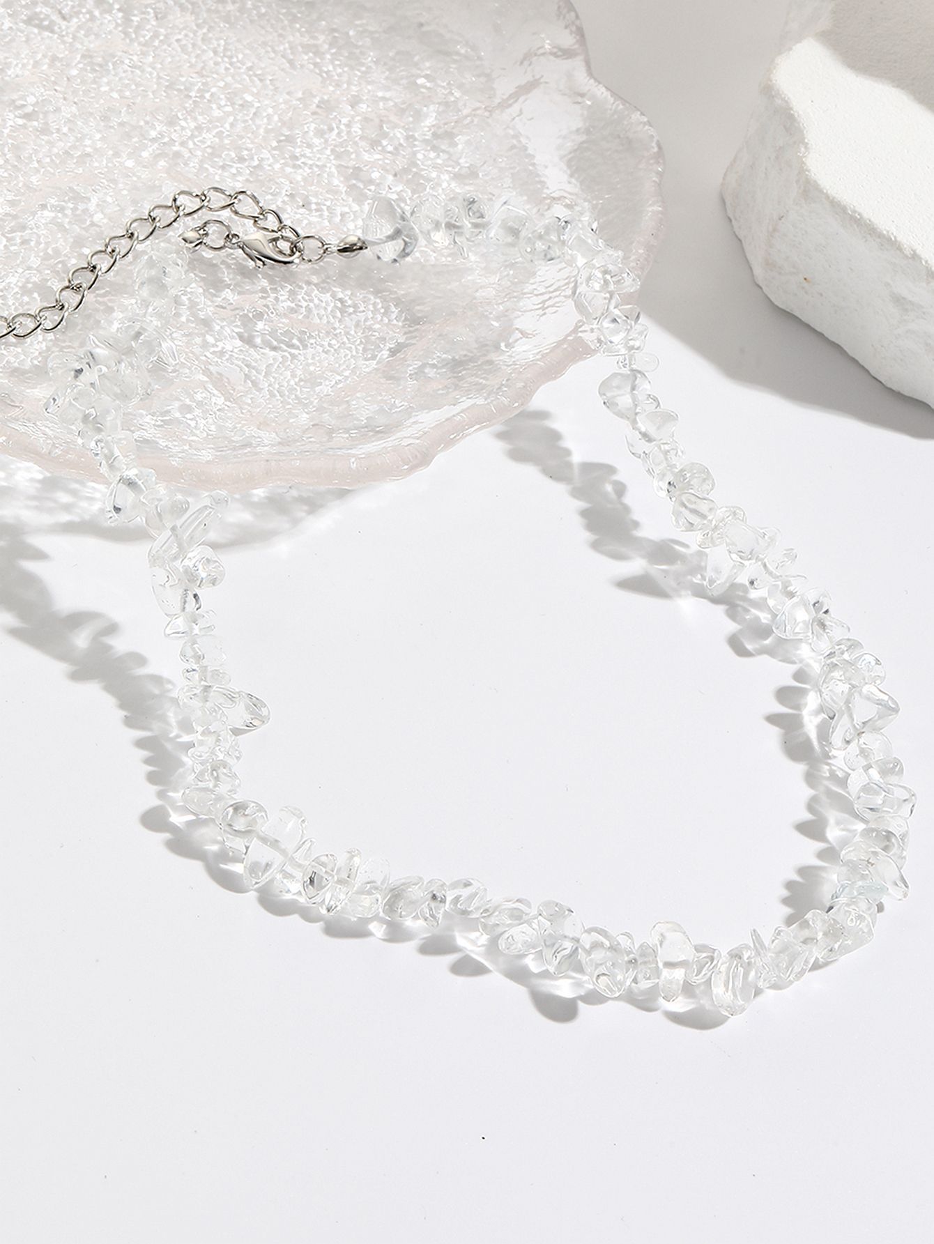 nouveau collier de perles en pierre de couleur collier de clavicule en pierre naturelle accessoires de collier design bijoux de niche_voghion.com