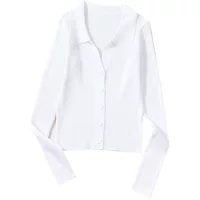 Лацкан Slim Fit Тонкий пиджак с пряжкой сексуальный V-образным вырезом с длинным рукавом POLO шеи вязаный кардиган свитер женский оптом