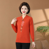 全毛高品中老年秋冬打底衫中年半高领羊毛针织衫洋气妈妈装羊毛衫，女装针织衫/毛衣，妃慕昵服饰