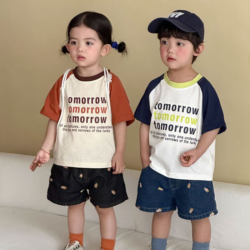 Children's Short-Sleeved T-Shirt Boys' Summer Pure Cotton 2026 New Summer Clothing Baby Raglan Sleeve Loose Top for Girls Children's Short-Sleeved T-Shirt Boys' Summer Pure Cotton 2026 New Summer Clothing Baby Raglan Sleeve Loose Top for Girls