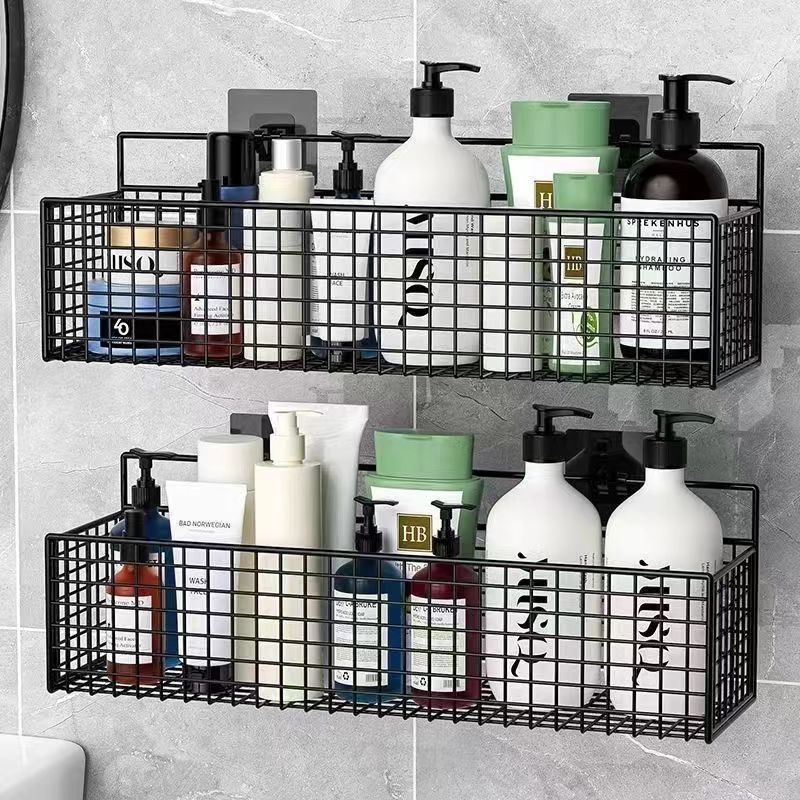 Toilet Storage Rack Non-perforated Toiletries Storage Rack Bathroom Shampoo Shower Gel Wall-mounted Storage Basket