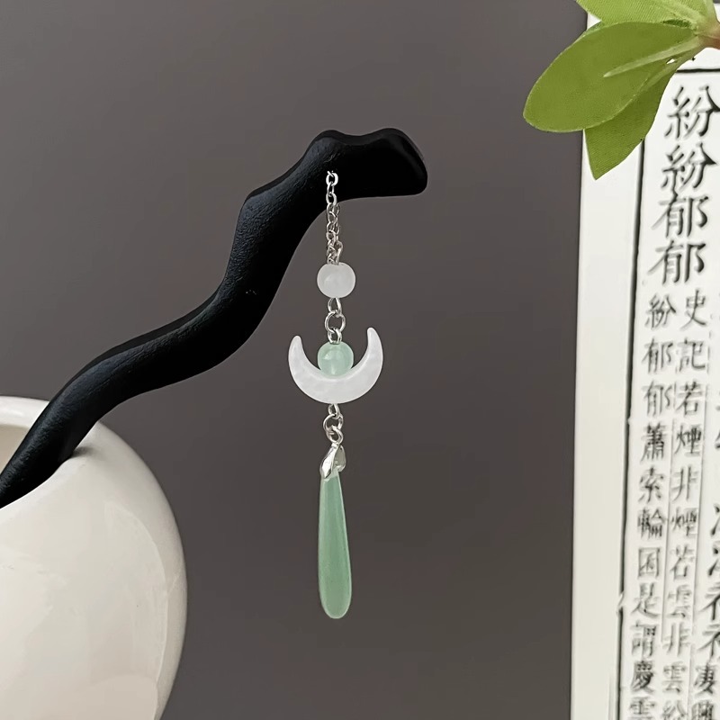 Pinzas de cabello de madera de madera negra antiguo estilo femenino de alta calidad nuevo estilo chino bordilla de cabello de cabello de caballo de estilo Hanfu paso de caballo de cabeza de falda