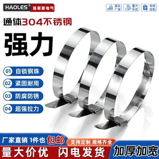 源头厂家自锁式316不锈钢金属扎带电缆船用高强度钢带捆绑电线带