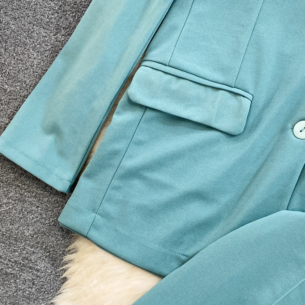 Dametøj Modejakkesæt kvinders højtaljede blyantbukser professionelle nipunktsbukser tredelt camisole løs jakkesæt jakke forår_voghion.com