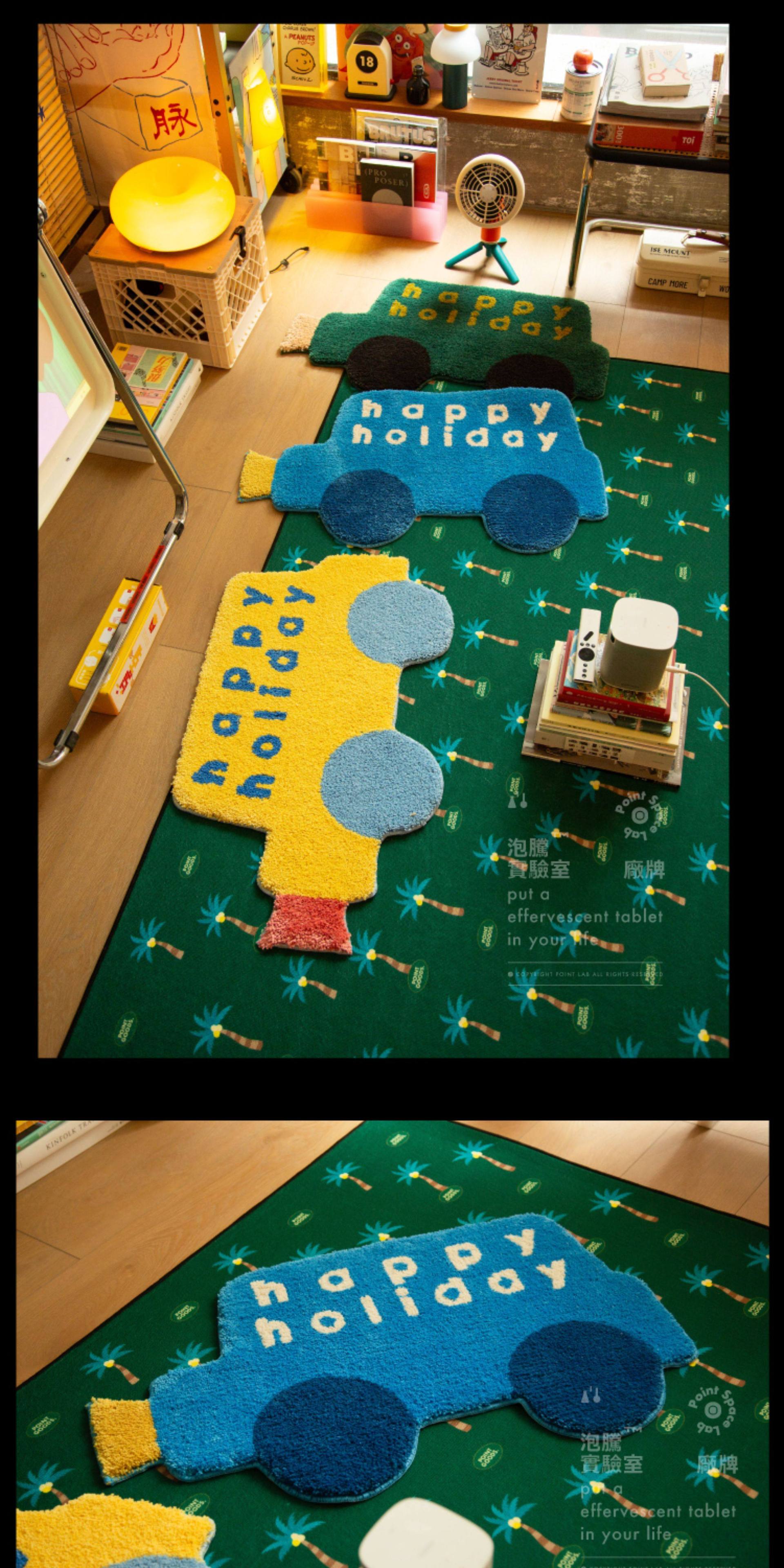 Small Building Block Car Dopamine Children's Fun Bedroom Entrance Carpet Cartoon Cute Bathroom Floor Mat