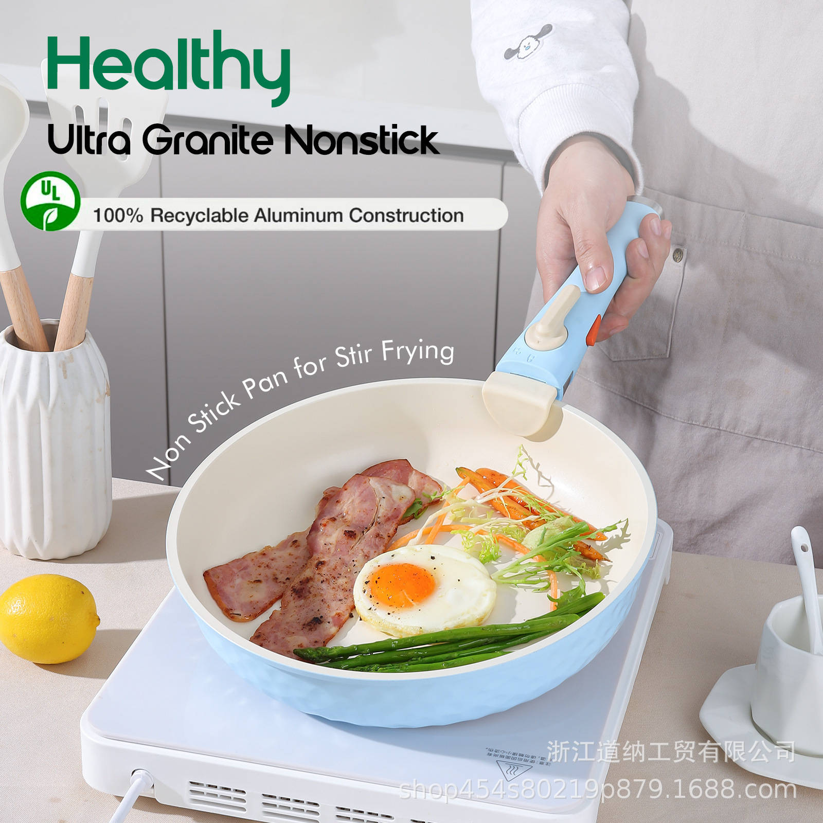 Juego de utensilios de cocina Donnor de estilo lujoso con mango desmontable, superventas para comercio exterior, compatible con cocinas de inducción, olla de fondo multicapa.