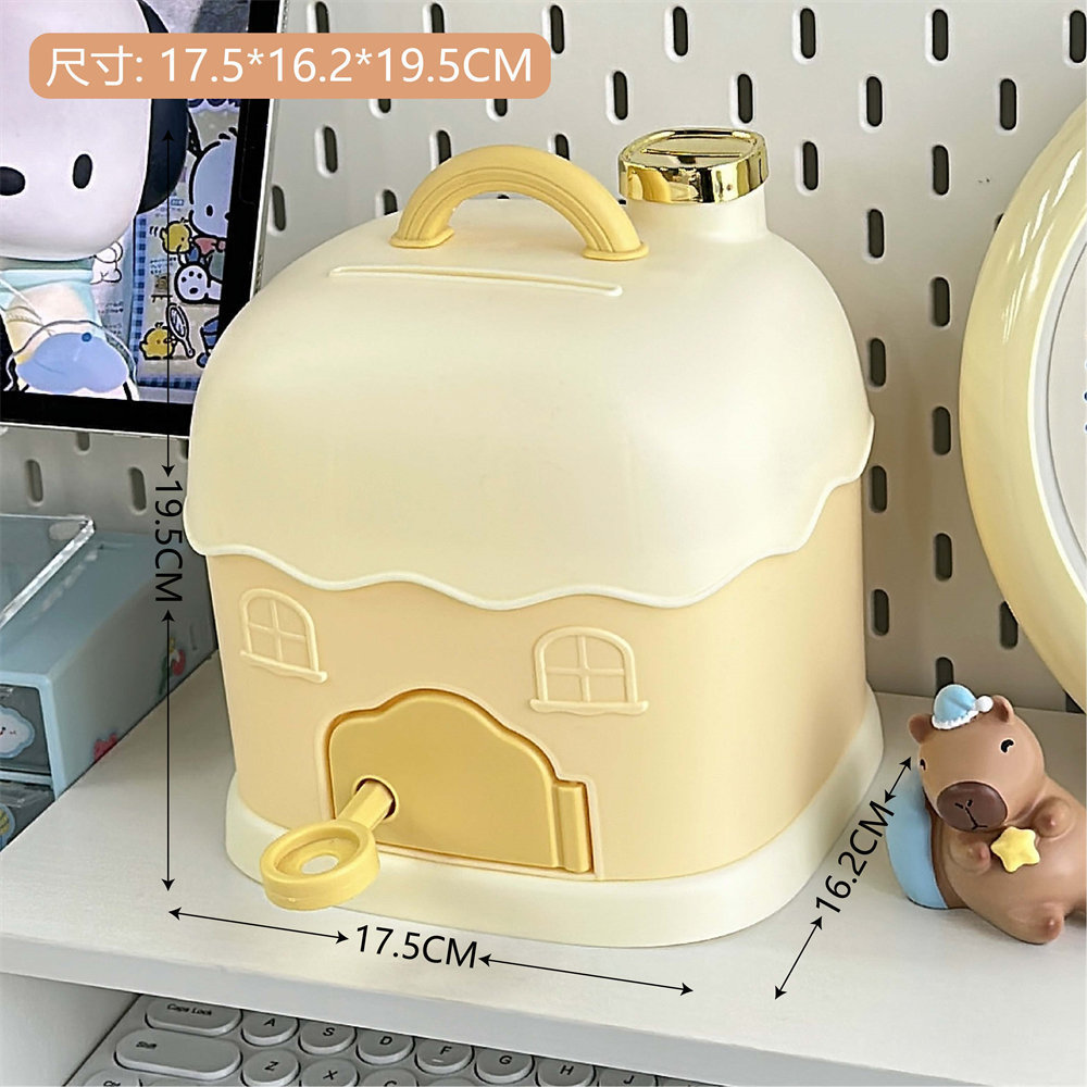 Envío gratis hucha hucha estilo de dibujos animados creativo linda casa pequeña puede almacenar hucha de plástico de gran capacidad