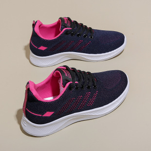 Shoes women 2025 casual soft bottom sneaker breathable single shoes fly woven mesh shoes wholesale generation running shoes women