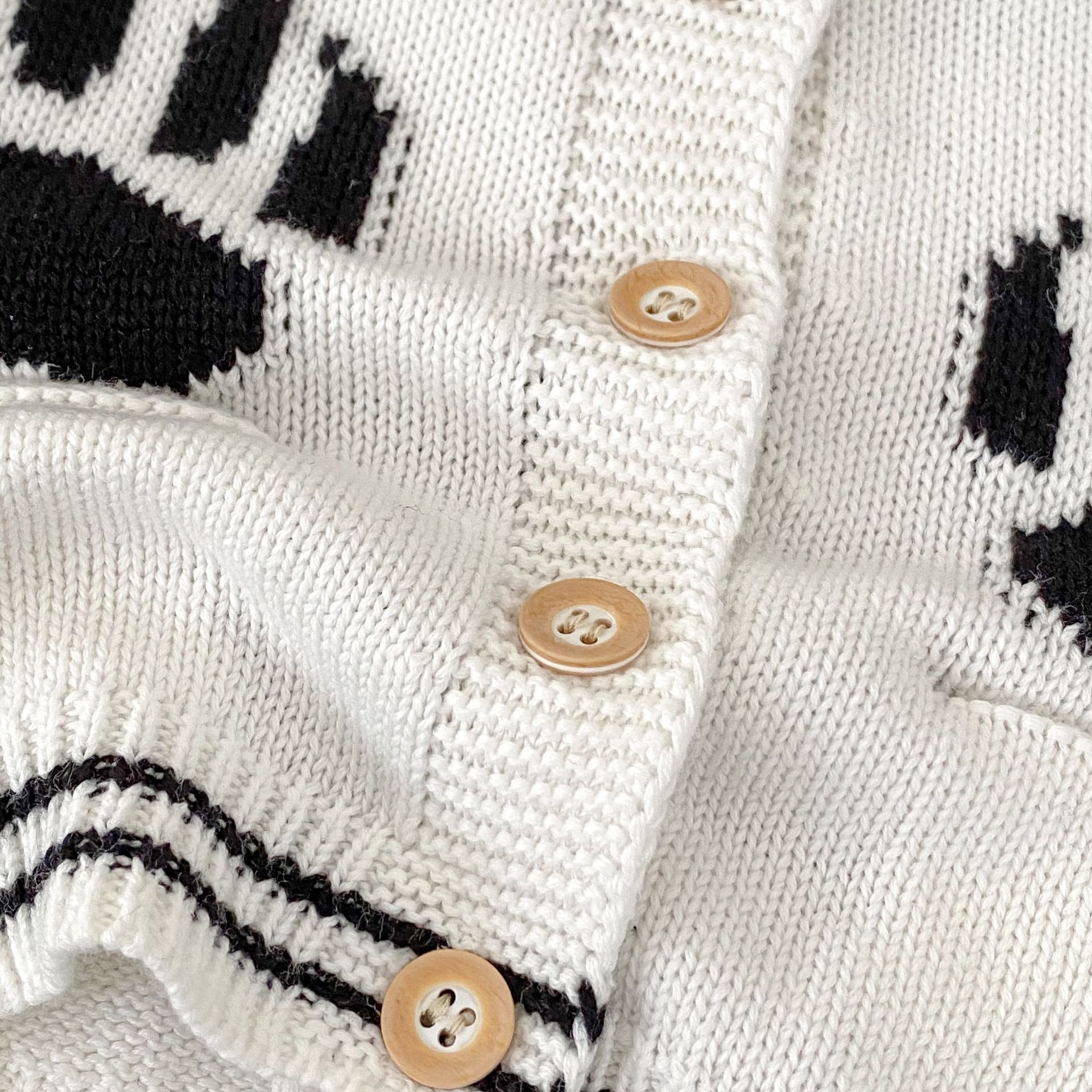 Baba kisgyermek őszi ruhák 2024 férfi és női baba pulóverek panda jacquard kötött hosszú ujjú felső szett_voghion.com