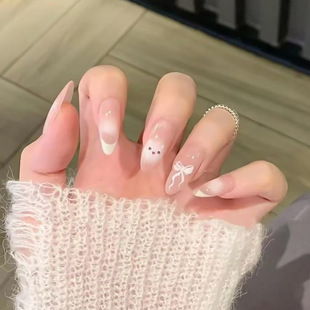 Nifty Soft Cute Milk Yellow French Cat Girl Fashion Cute All-match Removable Wear Nail Art 24 Pieces