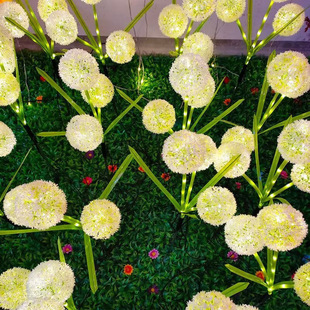 Outdoor Waterproof Solar Dandelion Lawn Lamp Simulated Onion Garden Lamp Ground Lamp Park Decorative Landscape Lamp