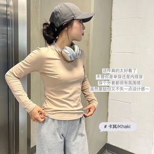 2025 Spring, Autumn and Winter New Style Goose Egg Collar Bottoming Shirt Women's Top Slim V-Neck Western Style Inner