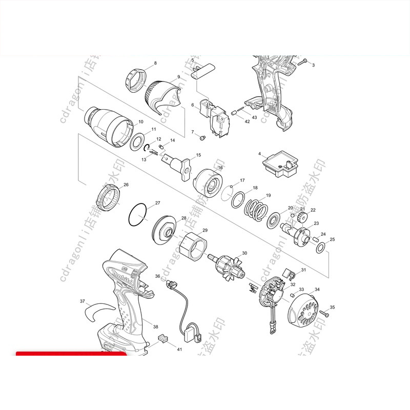 MAKITA日本牧田DTW250充电扳手原装配件齿轮/机壳/马达/开关