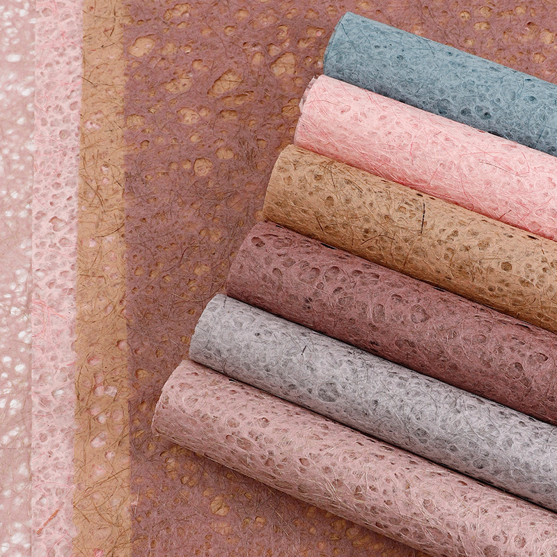 Papel de ensueño hueco de Xiyu Papel de fibra de seda de cáñamo Papel de macarrón de ensueño de alta calidad Papel de arte de flores de embalaje diye hecho a mano